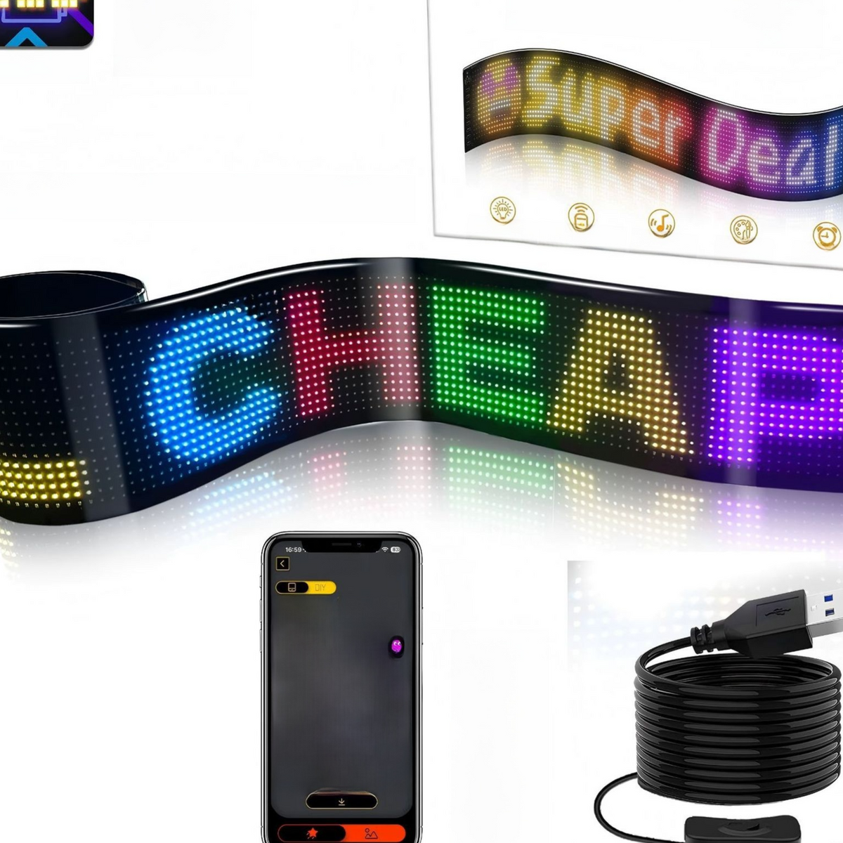 Car Window LED Flexible Advertising Display Screen
